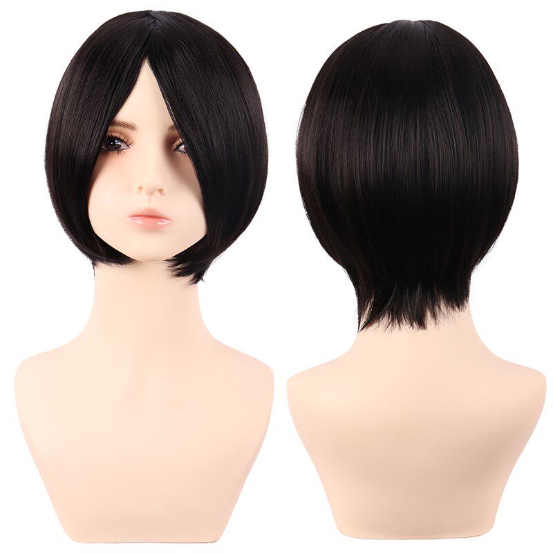 潼漫 cos假发女短发万用非主流男女通用角色棕黑色自然黑色短直发