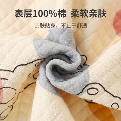 儿童连体睡衣秋冬季加厚宝宝三层夹棉保暖男童女童纯棉a类防着凉