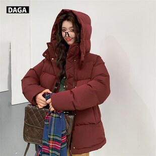 DAGA高定新年红色短款羽绒服女士高端洋气小个子外套冬季2025新款