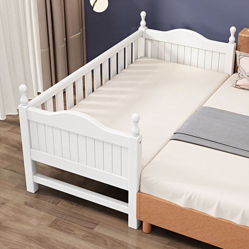 榉木儿童床加宽拼接床定制