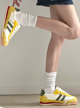 经典德训鞋男女同款黄色鞋子2025秋季新款学生情侣休闲百搭运动鞋