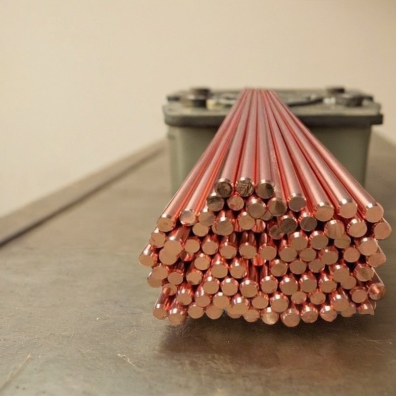 防雷接地电厂铁路铜包钢接地棒镀铜钢垂直接地极镀铜棒铜地极家