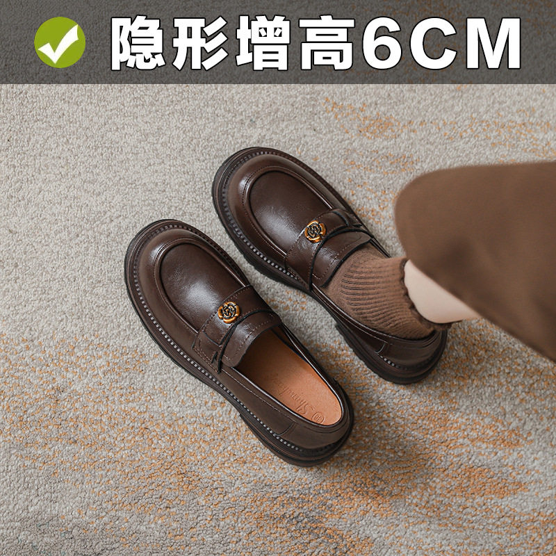 英伦复古6CM单鞋褶(豆豆鞋)