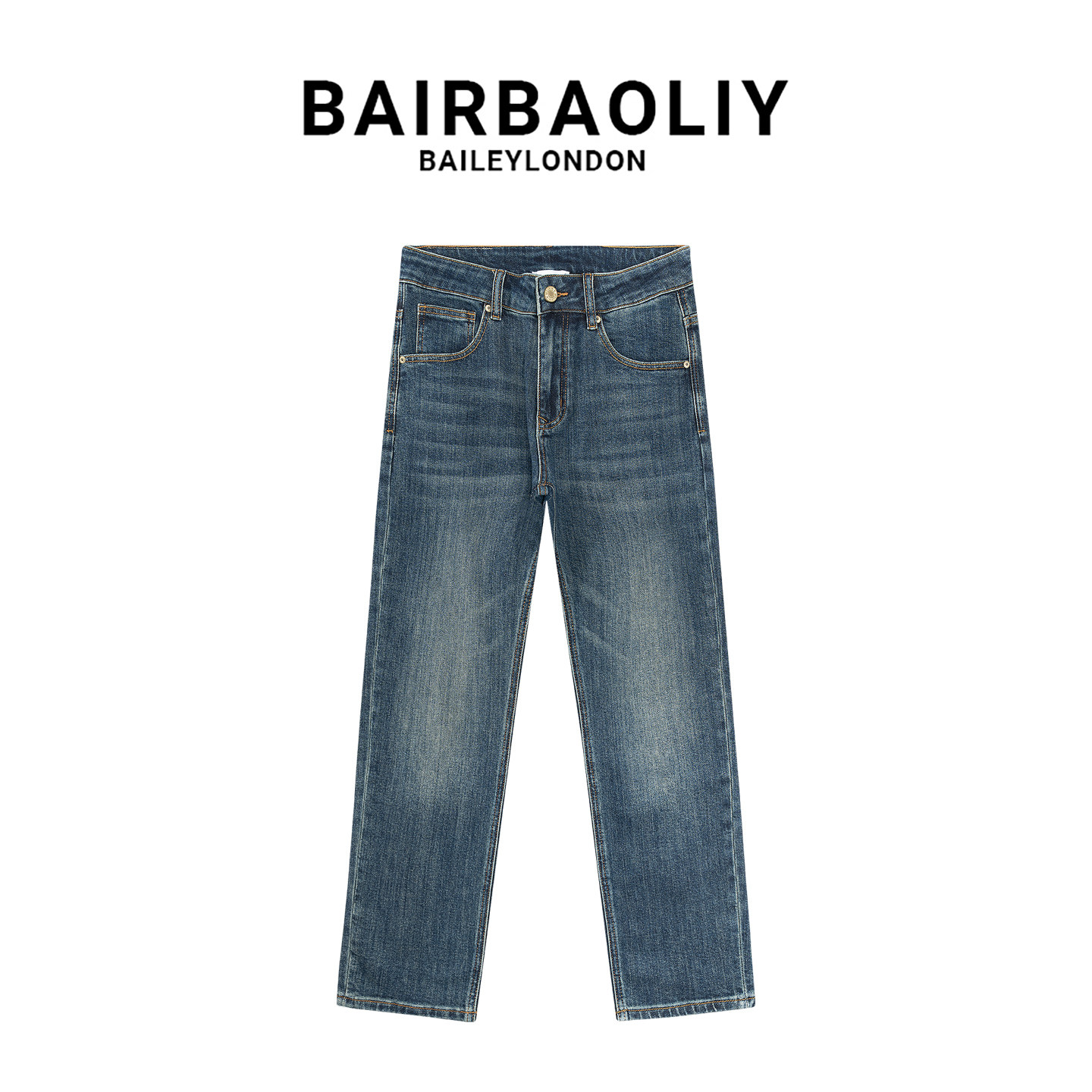 BAIRBAOLIY2025新款潮牌时尚宽松直筒牛仔裤男款复古高级休闲长裤