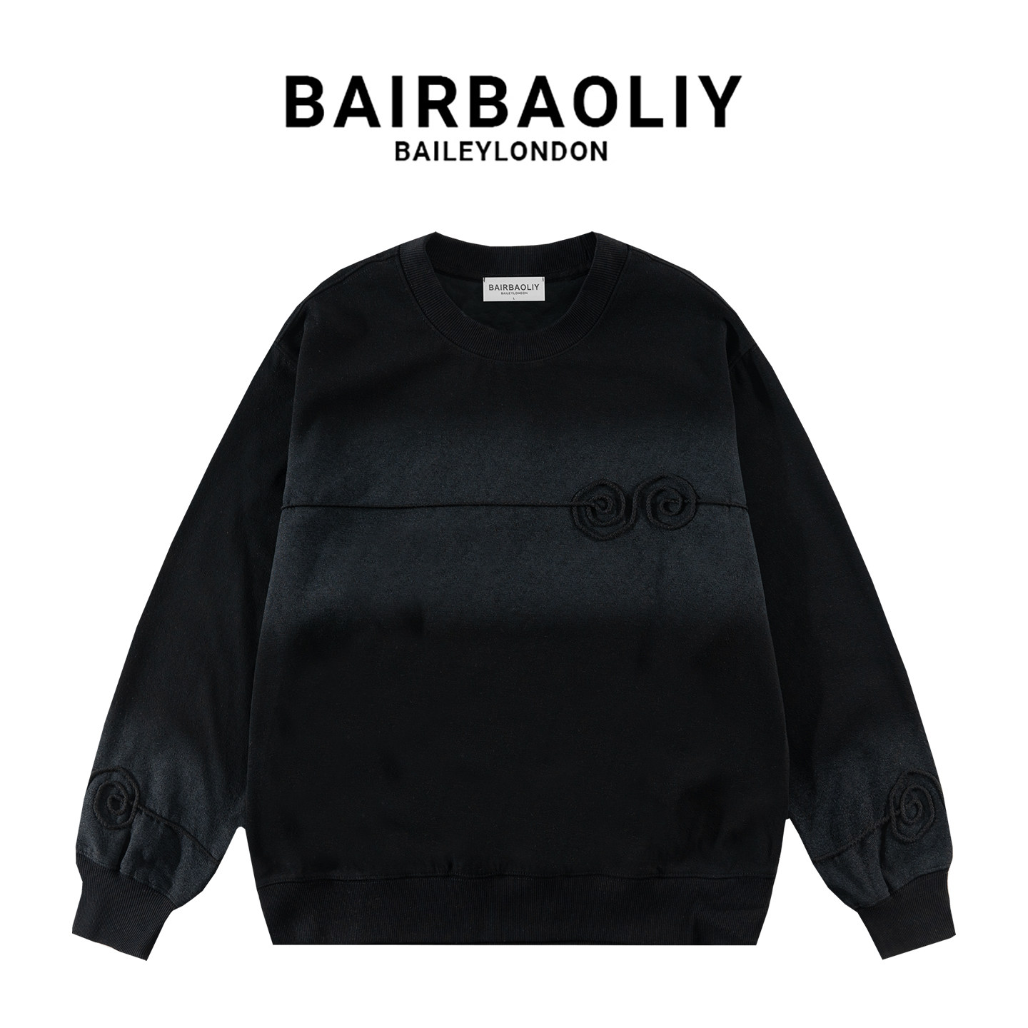 BAIRBAOLIY国潮设计高级感时尚渐变小众潮牌秋冬新款卫衣男女同款