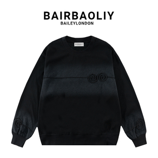 BAIRBAOLIY国潮设计高级感时尚渐变小众潮牌秋冬新款卫衣男女同款