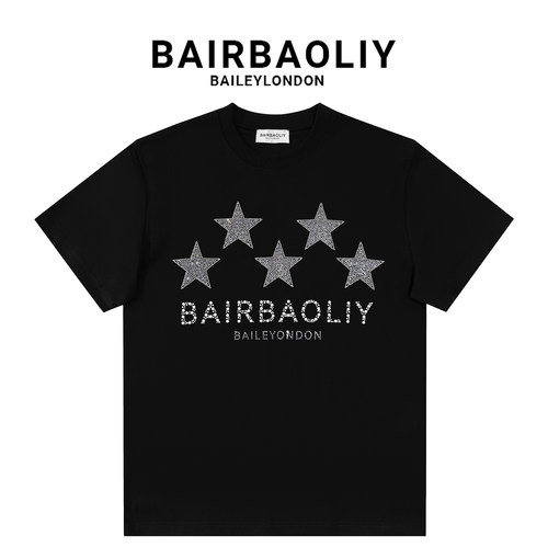 轻奢BAIRBAOLIY烫钻短袖T恤