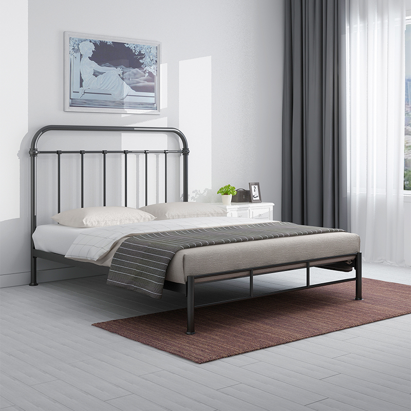 老匠铁艺床 双人床1l.8米铁架床简约现代北欧1.5单人铁床加厚固11