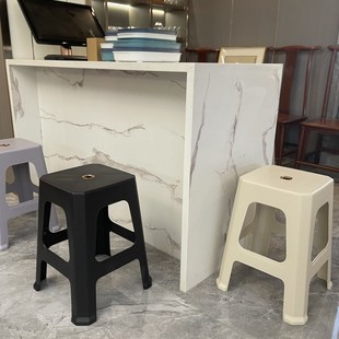 塑料凳子奶油风家居加厚成人胶板凳北欧中式 N成人踩脚凳可叠放备