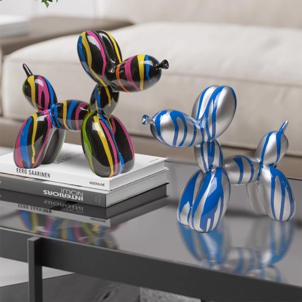 气球狗泼墨手绘树脂n创意摆件客厅电视柜办公桌酒柜酒架客厅装饰,家居饰品,装饰摆件,淘宝优惠券,粉丝福利购,淘宝优惠卷