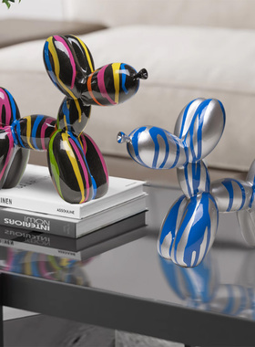 气球狗泼墨手绘树脂n创意摆件客厅电视柜办公桌酒柜酒架客厅装饰