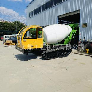混凝土搅拌车履带水泥罐车 东北农田建设商混运输车履带式