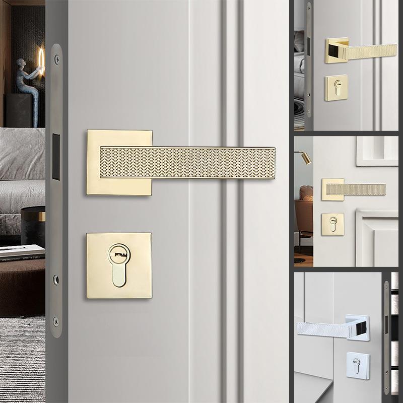 执手锁现代简约门锁机械门锁室内分体简约执手锁具木门静音房门锁