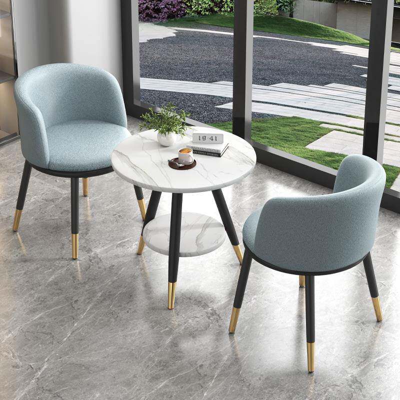 阳台小茶桌2025新款小型网红休闲圆桌茶几椅子组合套装接待洽谈桌