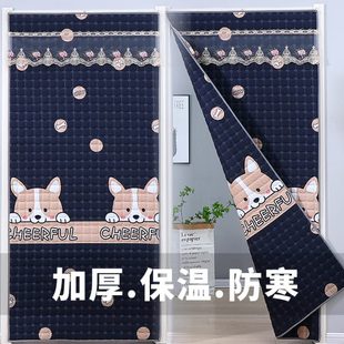 家用隔音棉门帘子隔断帘免打孔挡风防防风加厚挂帘寒保暖保温 冬季