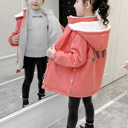 女童外套冬款2023年新款韩版时髦儿童秋冬加绒加厚洋气网红棉服潮