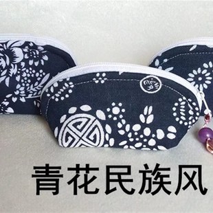 宝包小巧玲珑收纳钱袋子复古中国风仿丝绸 零钱包古筝指甲元