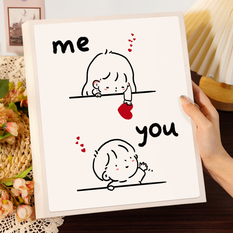 大容量相册本纪念册情侣恋爱照片记录5寸6寸六全竖版插页收纳影集