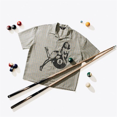 SUPERTOFU(SPTF) SS24古巴领 细格纹 桌球女郎 短袖衬衫