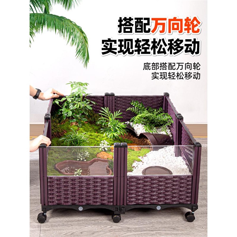 黄缘养殖箱龟饲陆龟安缘半水乌龟专用缸家用养爬虫生态造景观赏盆