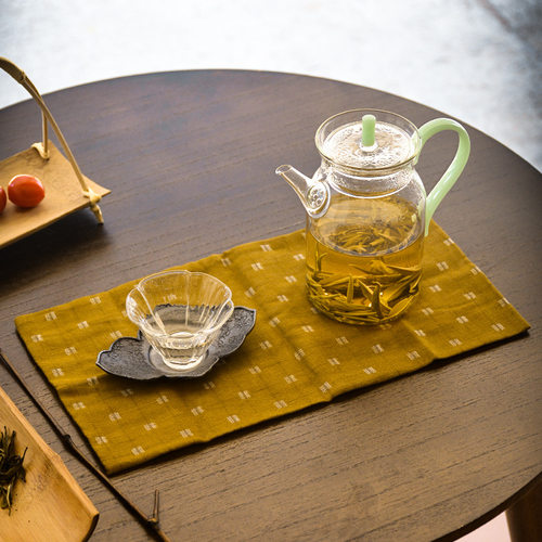 棉麻茶巾禅意方格茶布养壶方巾小茶席吸水茶桌抹布素雅茶垫茶毛巾