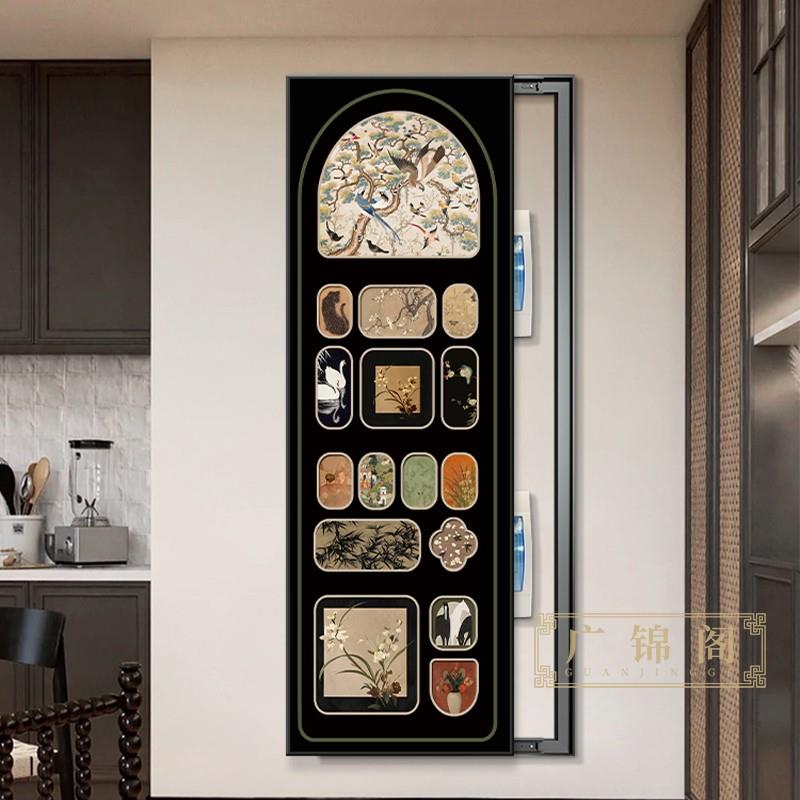 中古风超大尺寸电表箱装饰画复古配电箱遮挡电闸箱电源开关挂画竖