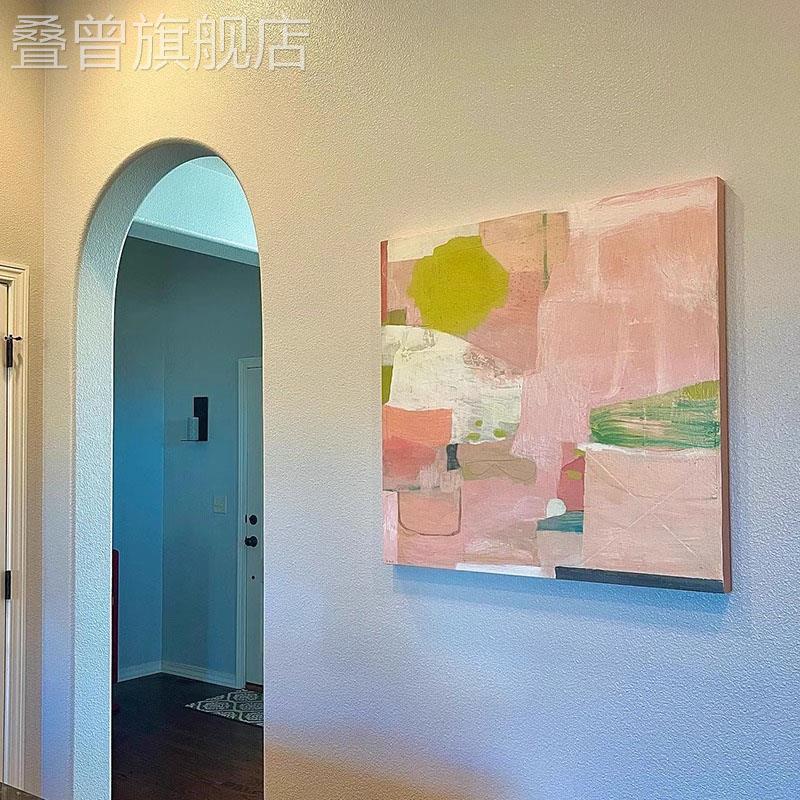 《渲情》多巴胺抽象色块装饰画暖色系抽象走廊餐厅写意侘寂风挂画图片