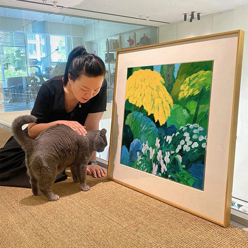 ins风法国罗杰穆尔花卉风景客厅餐厅玄关沙发背景墙壁装饰画