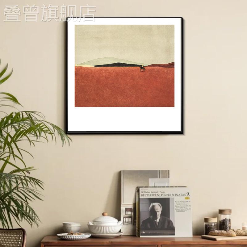 北欧风抽象写意正方形装饰画人物意境餐厅画餐桌挂画清新小众壁画图片
