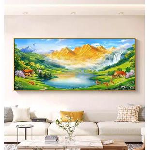 金山画靠山图沙发背景墙装饰画客厅高档大气山水画卧室聚宝盆挂画
