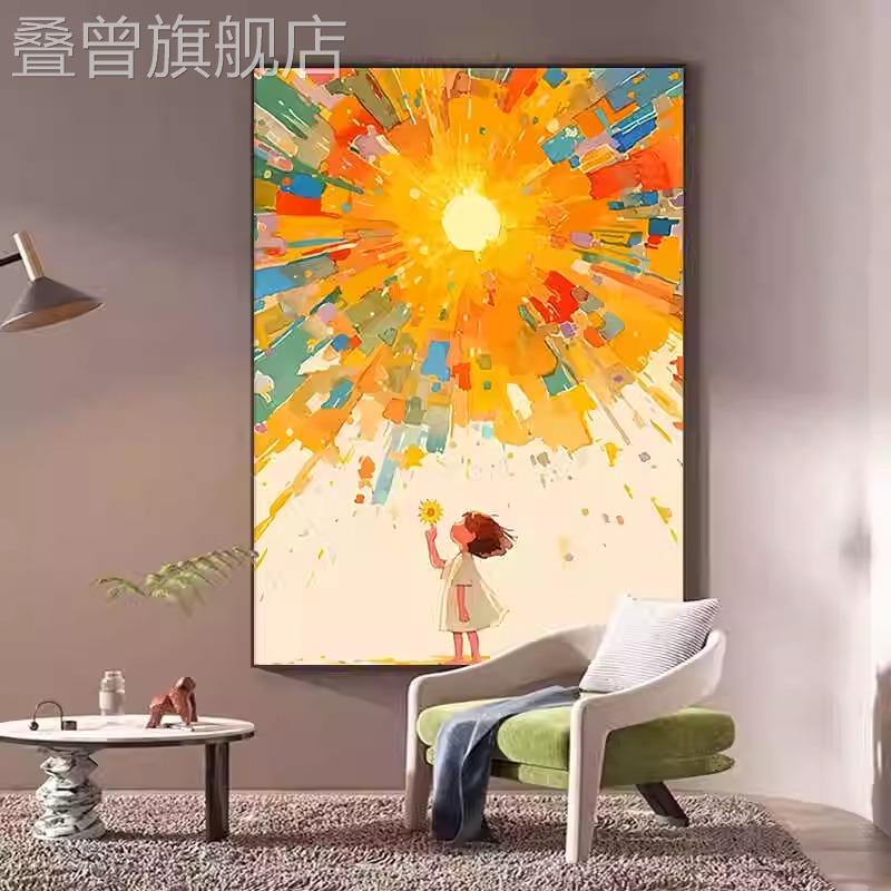 彩色多巴胺潮流玄关装饰画小众艺术ins风抽象卧室挂画壁画图片