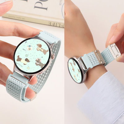 适用于vivowatch5表带尼龙磁吸针织智能手表iqoowatch5腕带运动WATCH5代替换带透气编织女款高级夏天新款配件