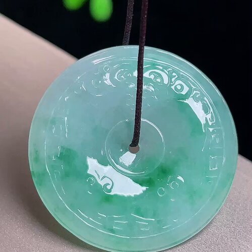 缅甸翡翠平安扣玉吊坠天然玉石A