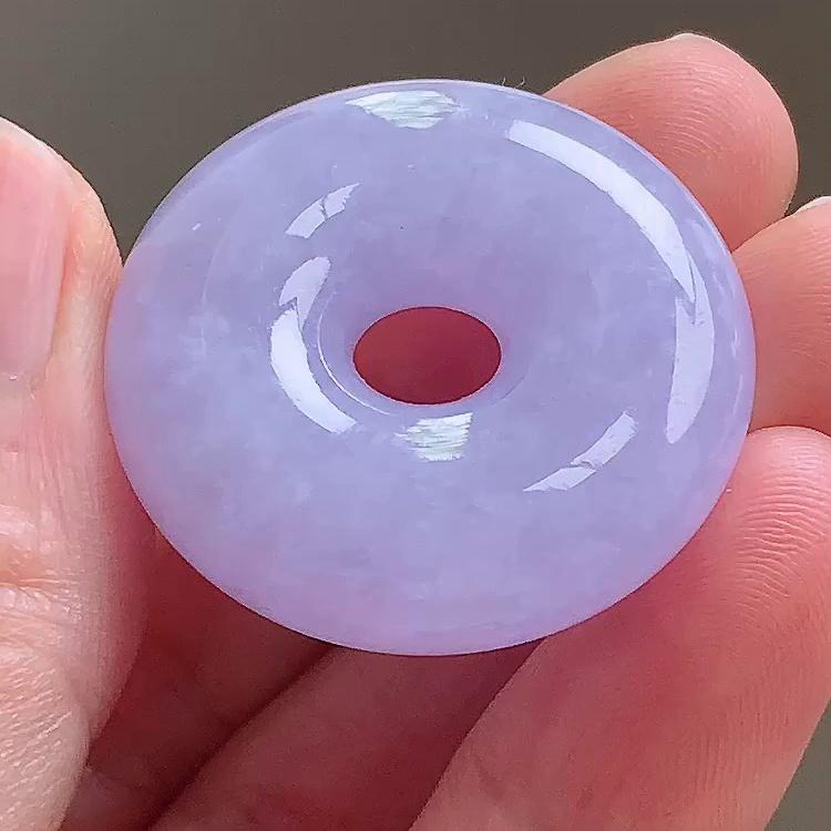 缅甸翡翠甜甜圈玉吊坠天然玉石A