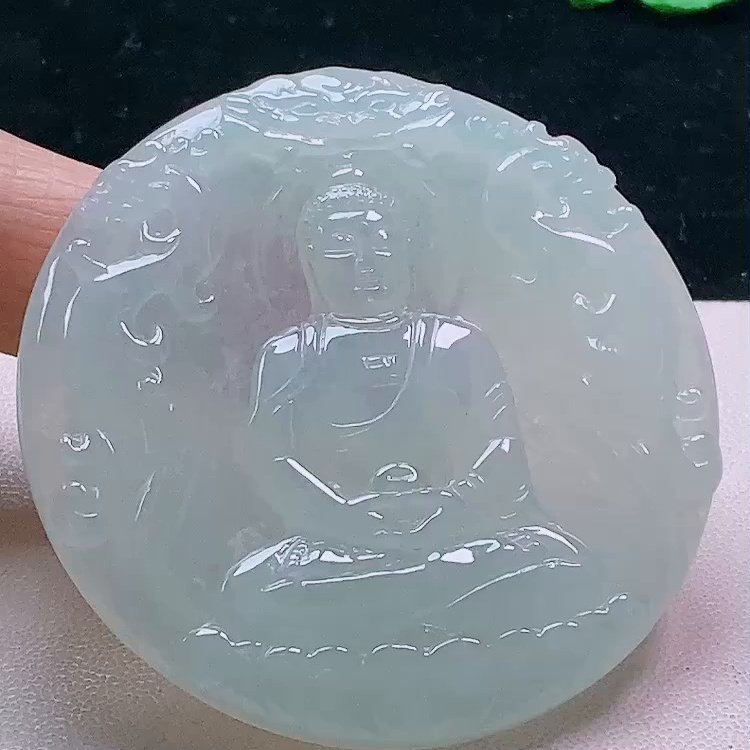 缅甸翡翠大日如来玉吊坠天然玉石A货冰种证书新款收藏高档0109