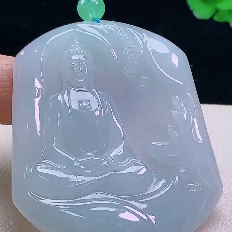 缅甸翡翠大日如来玉吊坠天然玉石A货冰种高档收藏正品证书1203