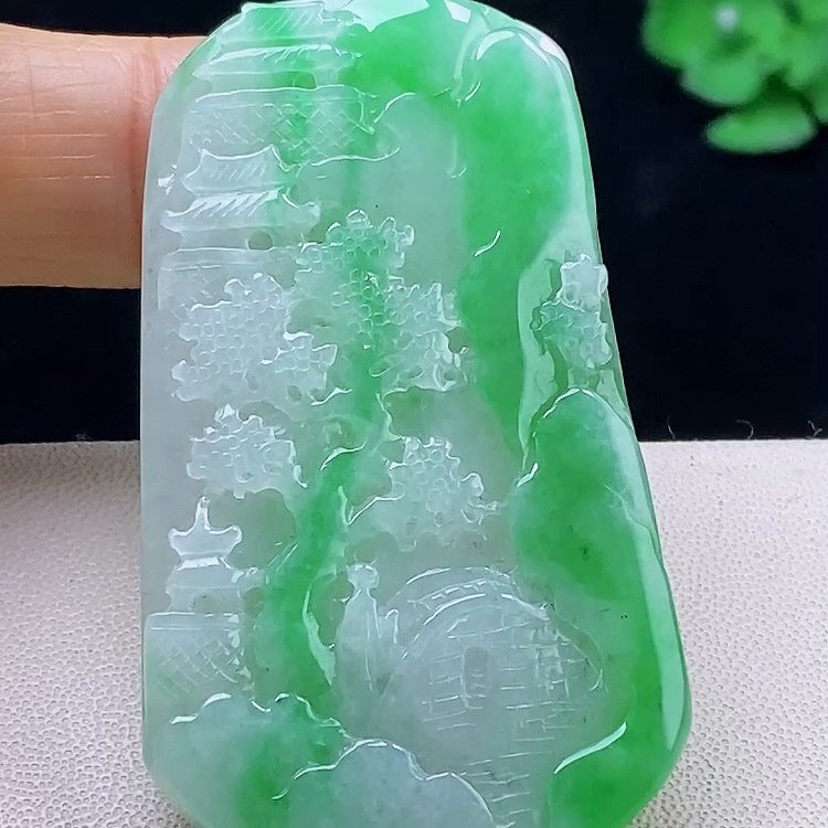 缅甸翡翠山水玉吊坠天然玉石A货冰种飘绿正品收藏新款证书0116,珠宝/钻石/翡翠,颈饰,淘宝优惠券,粉丝福利购,淘宝优惠卷