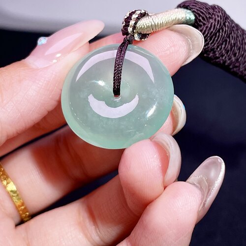 缅甸翡翠平安扣玉吊坠天然玉石A