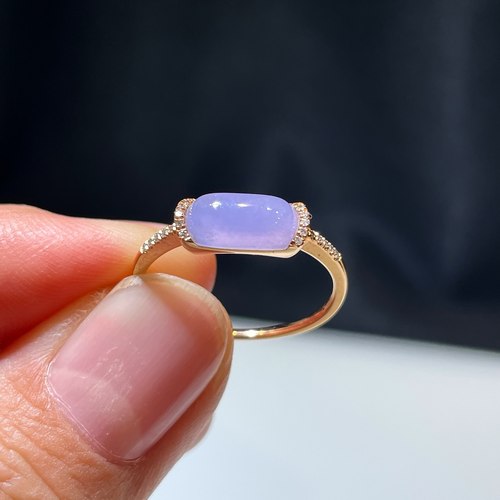 缅甸翡翠戒指镶金玉戒指天然玉石