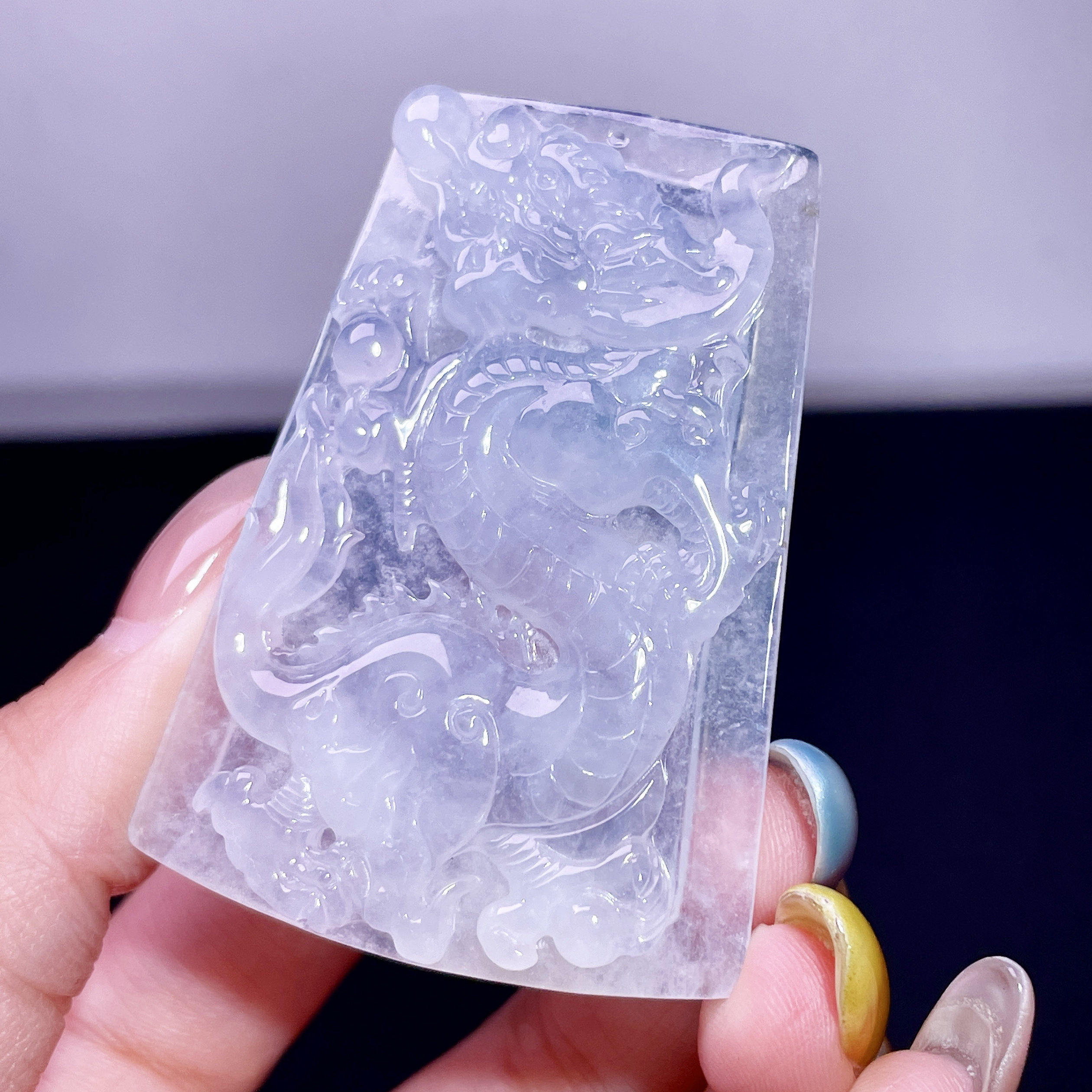 缅甸翡翠龙牌玉吊坠天然玉石A货冰种礼物高档收藏证书老坑1016