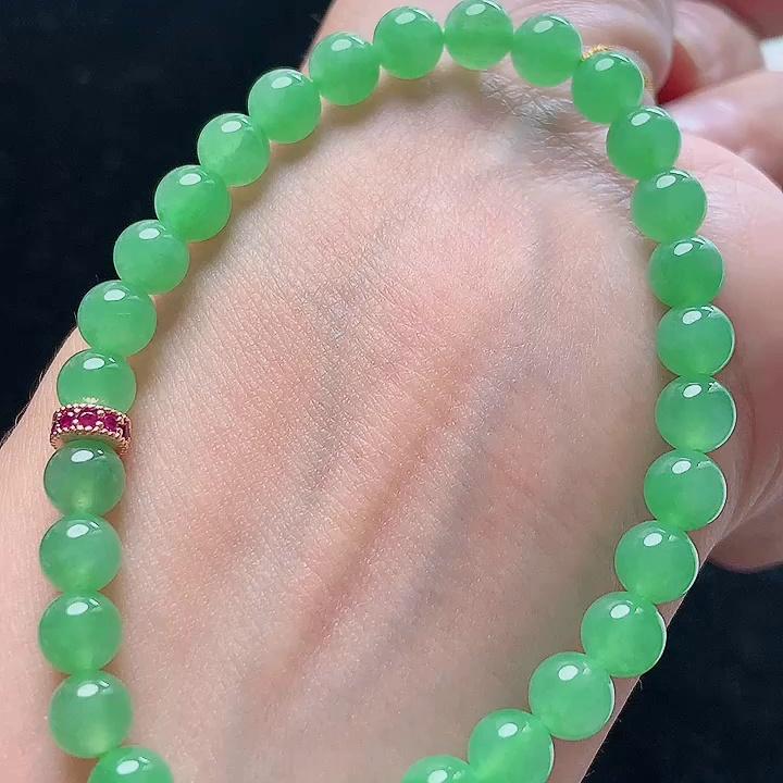 缅甸翡翠手串玉手串天然玉石A货