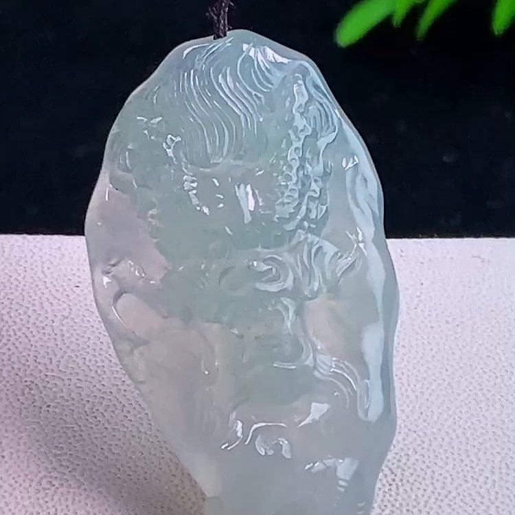 缅甸翡翠龙牌玉吊坠天然玉石A货冰种证书新款老坑礼物正品0103