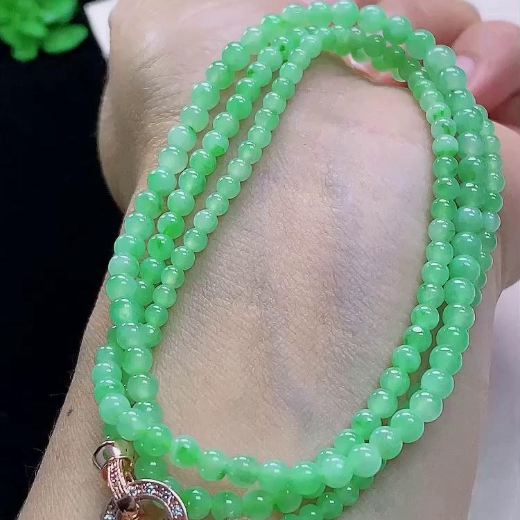 缅甸翡翠项链玉项链天然玉石A货