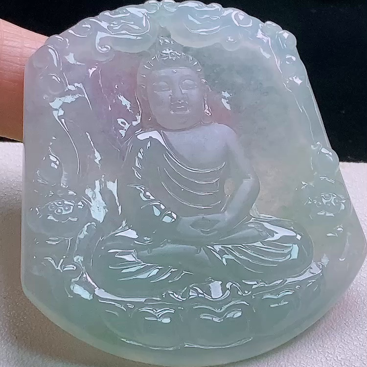 缅甸翡翠大日如来玉吊坠天然玉石A货冰种礼物新款收藏证书1203