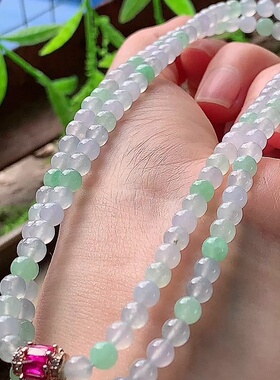 缅甸翡翠项链玉项链天然玉石A货冰种正品收藏老坑高档新款0310