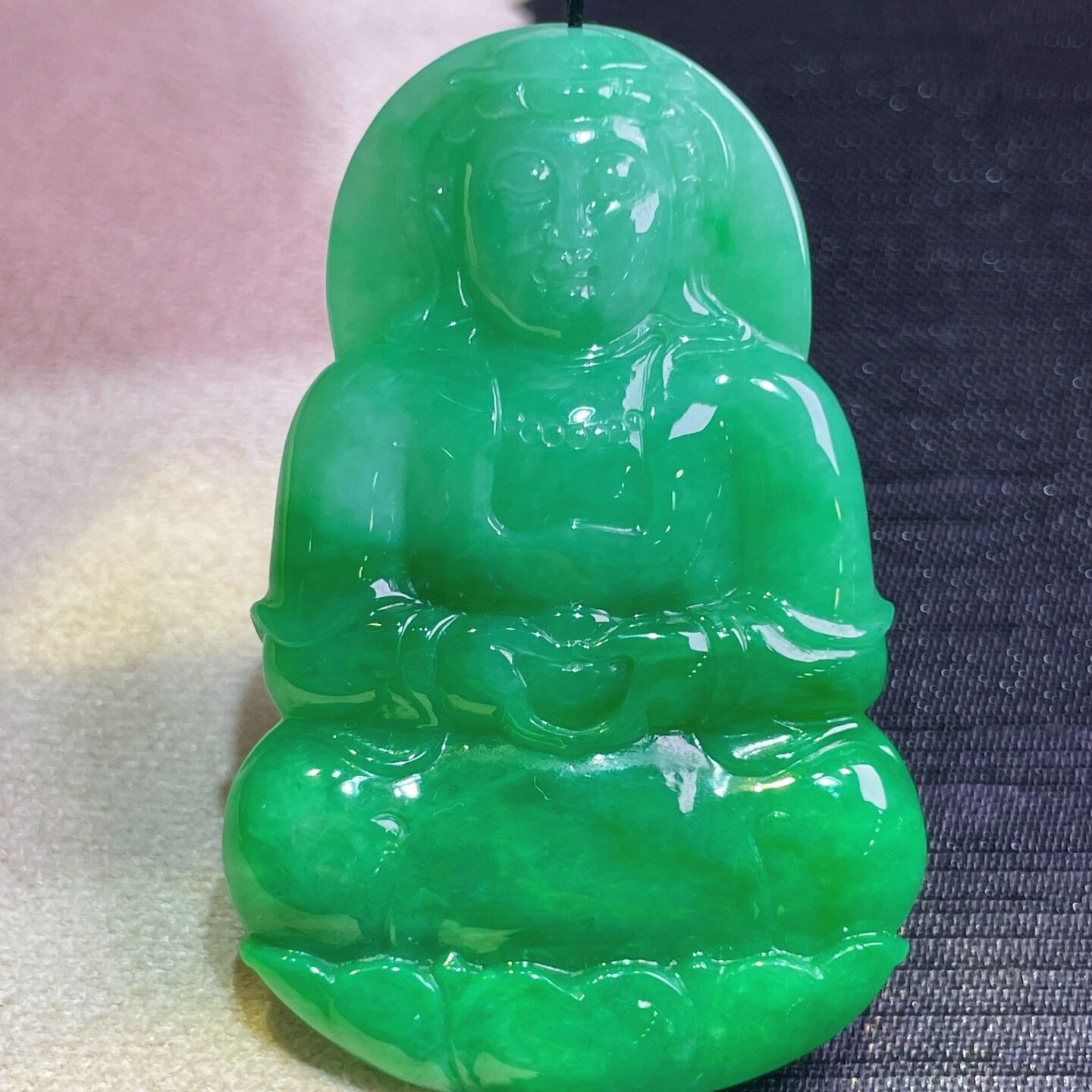 缅甸翡翠观音玉吊坠天然玉石A货冰糯种阳绿高档礼物收藏正品0528
