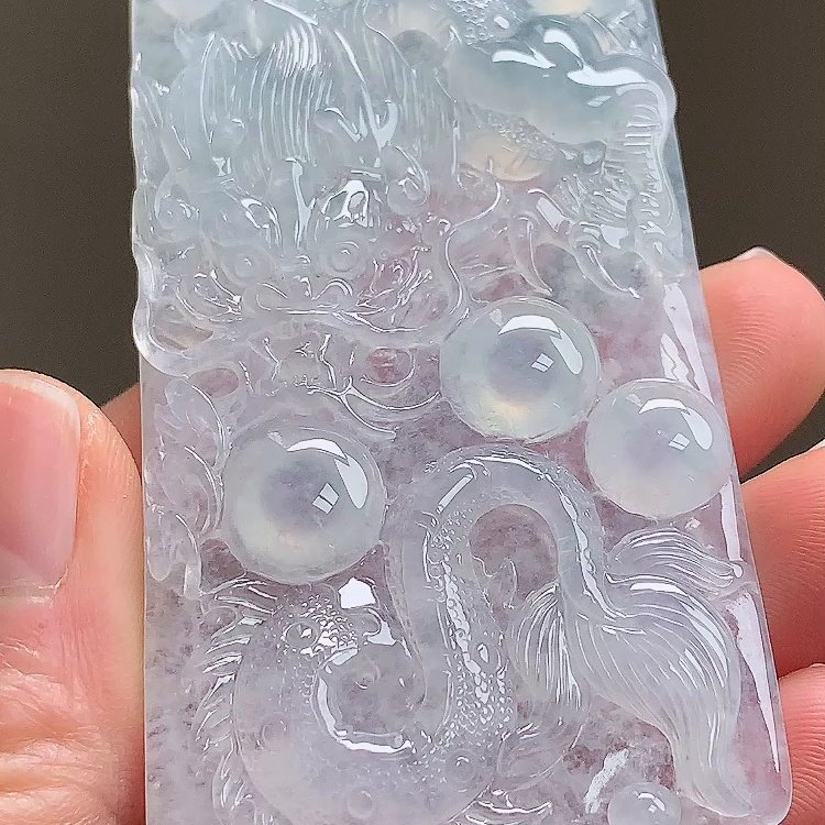 缅甸翡翠龙牌玉吊坠天然玉石A货冰种收藏证书正品礼物高档1231