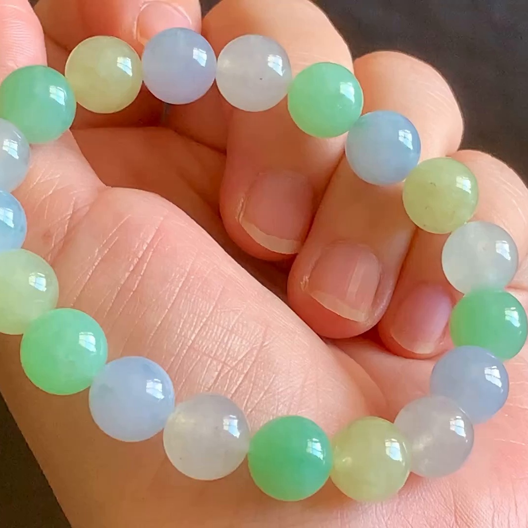 缅甸翡翠手串玉手串天然玉石A货