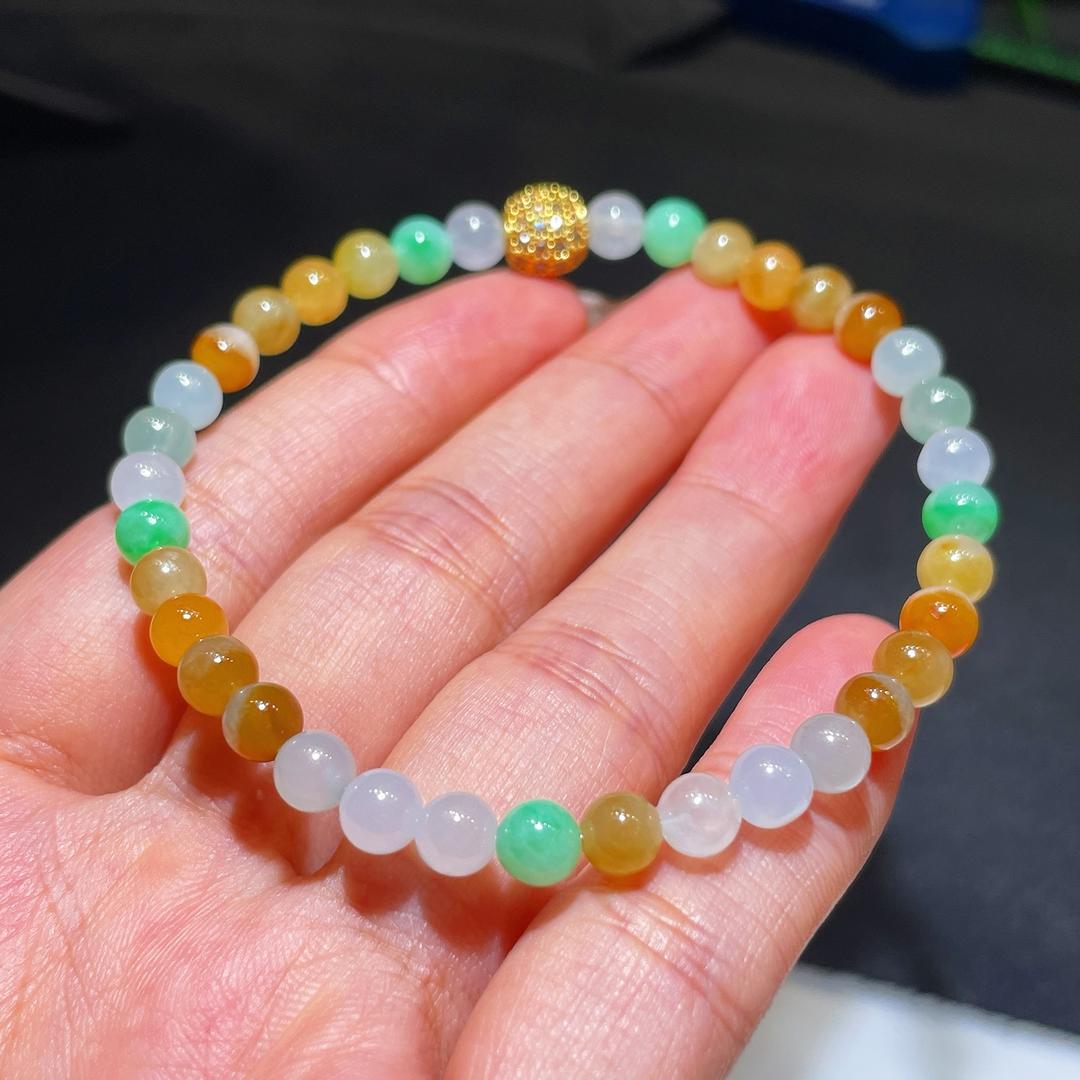 缅甸翡翠手串玉手串天然玉石A货