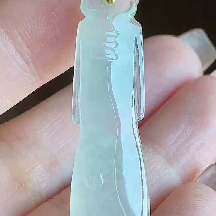 缅甸翡翠镶金玉吊坠天然玉石A货